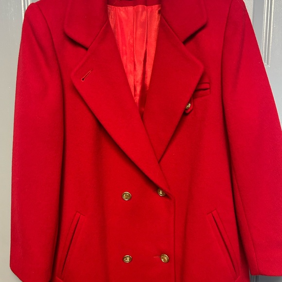 JG Hook vintage wool double breasted peacoat style long coat. EUC. Size large(?) - Picture 2 of 13
